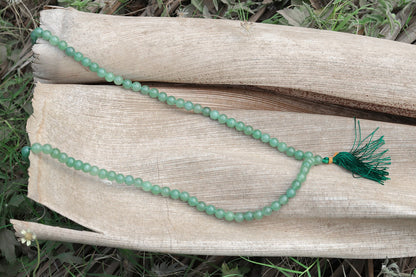 Green Aventurine Yoga Jaap 108 beads Mala | Prayer 8mm Beads | Spiritual Healing Beads