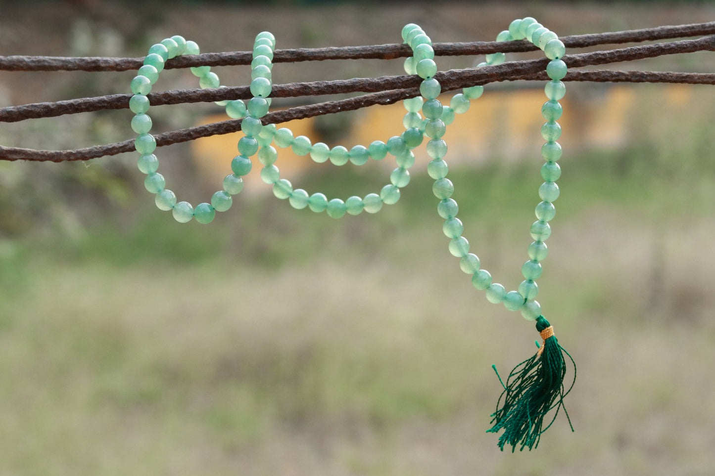 Green Aventurine Yoga Jaap 108 beads Mala | Prayer 8mm Beads | Spiritual Healing Beads