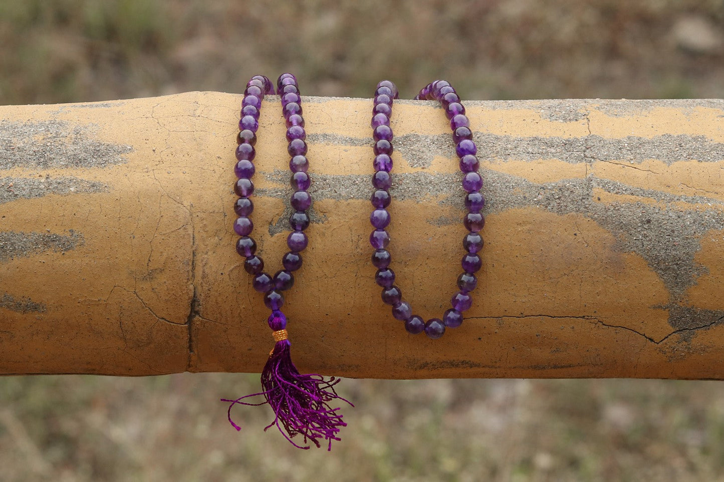 Deep Purple Amethyst Yoga Prayer Mala | 108+1 Beads | 8mm Beads | Spiritual Mala