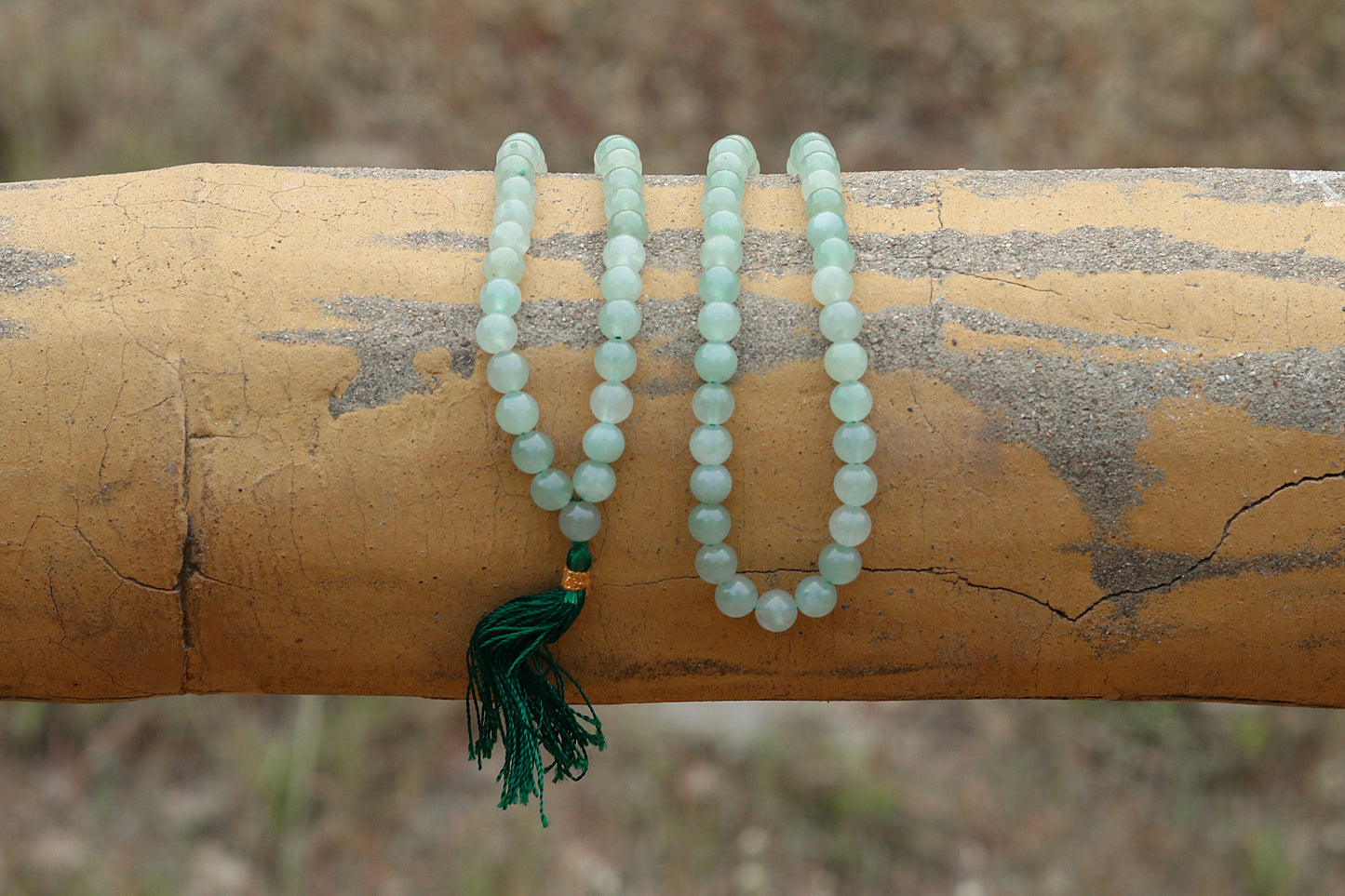 Green Aventurine Yoga Jaap Mala | 108+1 Beads | Spiritual 8mm Beads