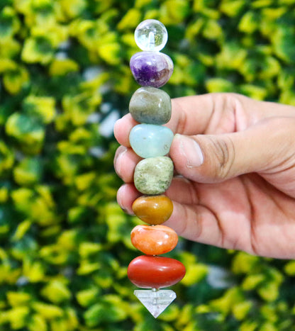 Chakra Tumbled Healing Wand 5" Stick Balancing Energy Reiki Powerful Aura Meditation Massage Pagan Wicca Spiritual Tantra Metaphysical Psychic Aura Powerful Success