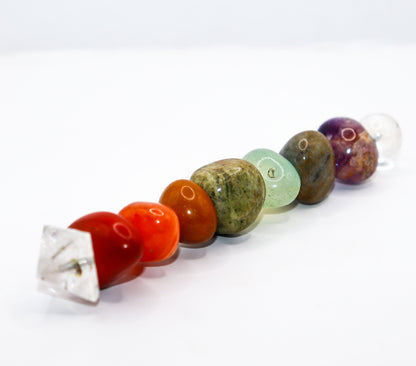 Chakra Tumbled Healing Wand 5" Stick Balancing Energy Reiki Powerful Aura Meditation Massage Pagan Wicca Spiritual Tantra Metaphysical Psychic Aura Powerful Success