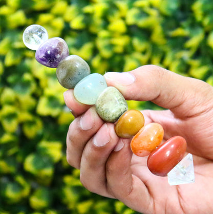 Chakra Tumbled Healing Wand 5" Stick Balancing Energy Reiki Powerful Aura Meditation Massage Pagan Wicca Spiritual Tantra Metaphysical Psychic Aura Powerful Success