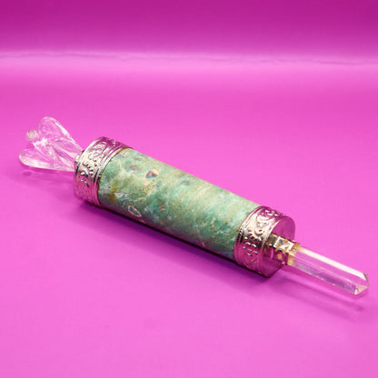 Massage Ruby Fuchsite with Crystal Angel Pencil Wand