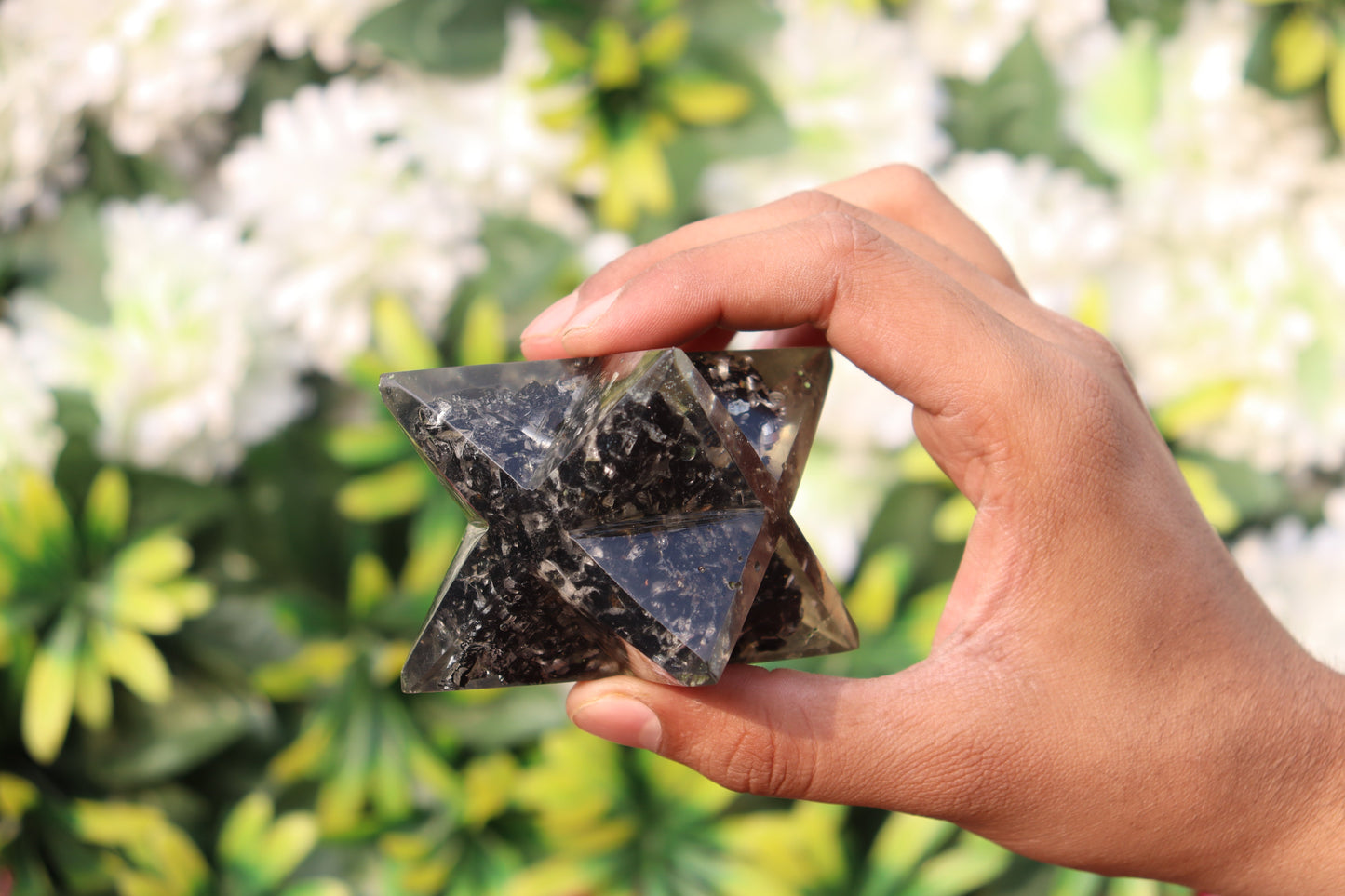 Orgonite Black Tourmaline Stone | 70-75mm | Healing Metaphysical Spirit Healing Power Merkaba Star