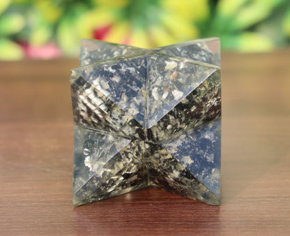 Orgonite Black Tourmaline Stone | 70-75mm | Healing Metaphysical Spirit Healing Power Merkaba Star