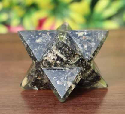 Orgonite Black Tourmaline Stone | 70-75mm | Healing Metaphysical Spirit Healing Power Merkaba Star