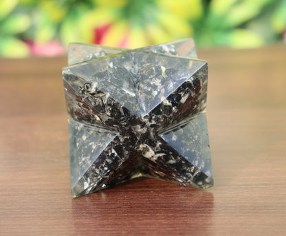 Orgonite Black Tourmaline Stone | 70-75mm | Healing Metaphysical Spirit Healing Power Merkaba Star