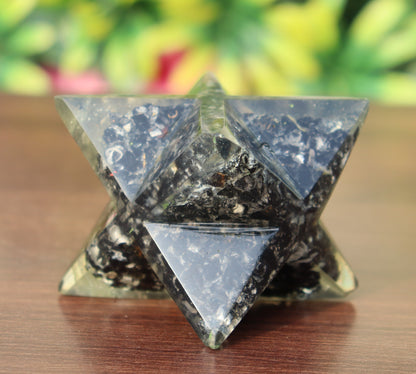 Orgonite Black Tourmaline Stone | 70-75mm | Healing Metaphysical Spirit Healing Power Merkaba Star