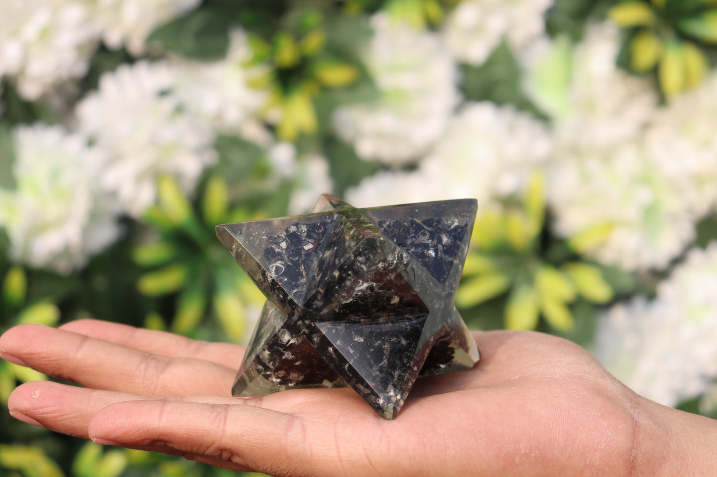 Orgonite Black Tourmaline Stone | 70-75mm | Healing Metaphysical Spirit Healing Power Merkaba Star