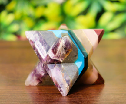 Seven Chakra Stone | 70-75mm | Healing Metaphysical Spirit Healing Power Merkaba Star