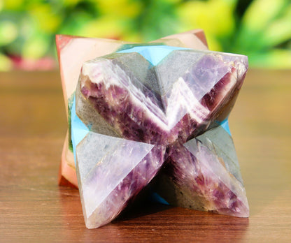 Seven Chakra Stone | 70-75mm | Healing Metaphysical Spirit Healing Power Merkaba Star