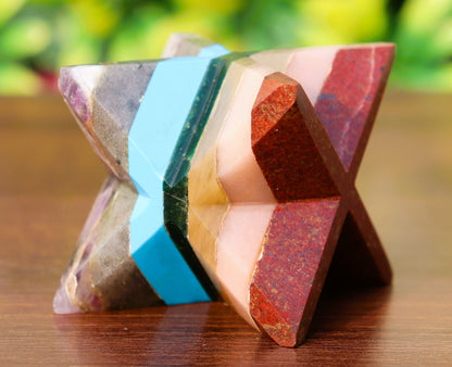 Seven Chakra Stone | 70-75mm | Healing Metaphysical Spirit Healing Power Merkaba Star