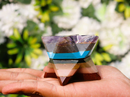 Seven Chakra Stone | 70-75mm | Healing Metaphysical Spirit Healing Power Merkaba Star