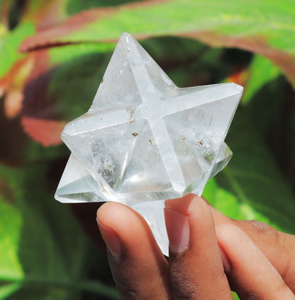 Quartz Crystal Stone | 70-75mm | Healing Metaphysical Spirit Healing Power Merkaba Star