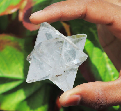 Quartz Crystal Stone | 70-75mm | Healing Metaphysical Spirit Healing Power Merkaba Star