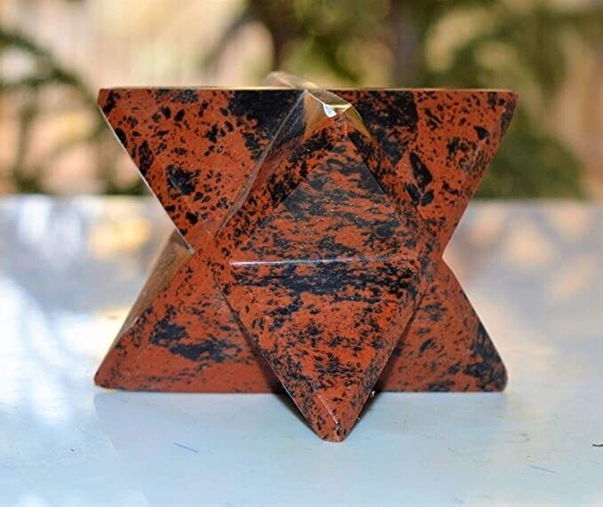 Mahogany Stone | 70-75mm | Healing Metaphysical Spirit Healing Power Merkaba Star