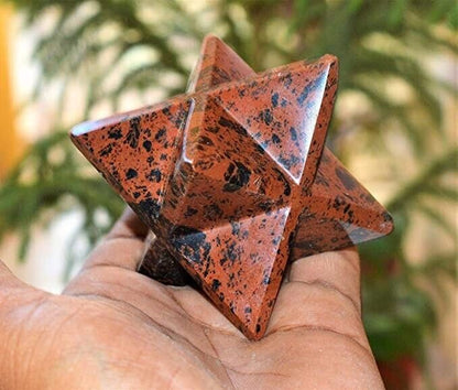 Mahogany Stone | 70-75mm | Healing Metaphysical Spirit Healing Power Merkaba Star