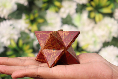 Red Jasper Stone | 70-75mm | Healing Metaphysical Spirit Healing Power Merkaba Star