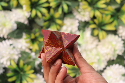 Red Jasper Stone | 70-75mm | Healing Metaphysical Spirit Healing Power Merkaba Star