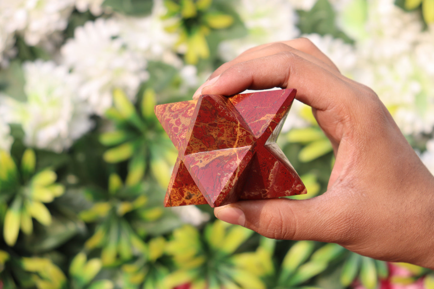 Red Jasper Stone | 70-75mm | Healing Metaphysical Spirit Healing Power Merkaba Star