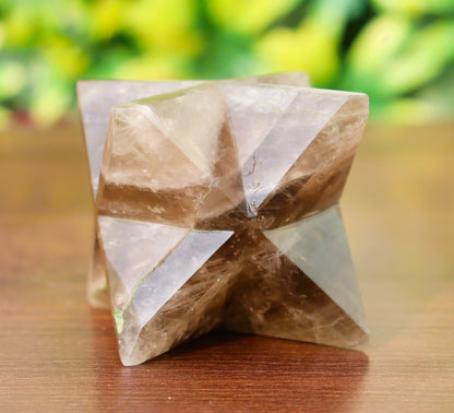 Smokey Quartz Stone | 70-75mm | Healing Metaphysical Spirit Healing Power Merkaba Star