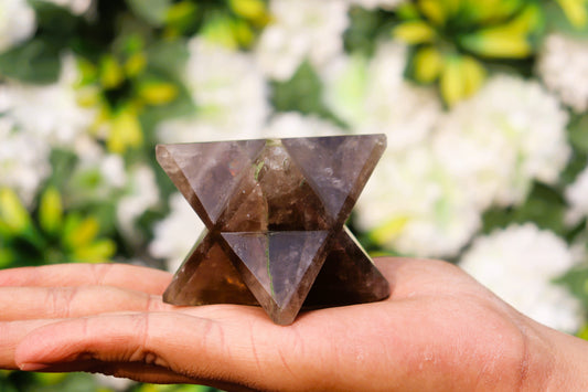 Smokey Quartz Stone | 70-75mm | Healing Metaphysical Spirit Healing Power Merkaba Star