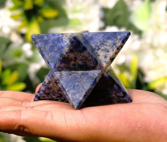 Sodalite Stone | 70-75mm | Healing Metaphysical Spirit Healing Power Merkaba Star