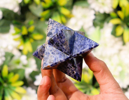 Sodalite Stone | 70-75mm | Healing Metaphysical Spirit Healing Power Merkaba Star