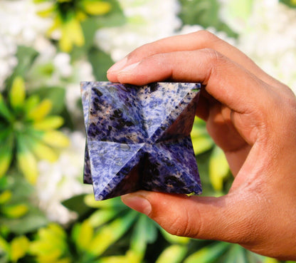 Sodalite Stone | 70-75mm | Healing Metaphysical Spirit Healing Power Merkaba Star