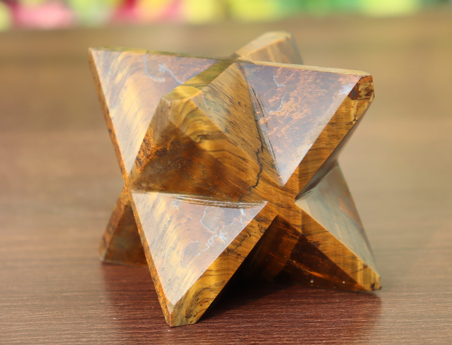 Tiger Eye Stone | 70-75mm | Healing Metaphysical Spirit Healing Power Merkaba Star