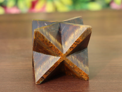 Tiger Eye Stone | 70-75mm | Healing Metaphysical Spirit Healing Power Merkaba Star