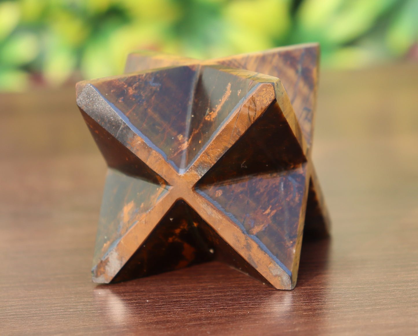 Tiger Eye Stone | 70-75mm | Healing Metaphysical Spirit Healing Power Merkaba Star