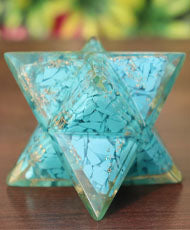 Orgonite Turquoise Stone | 70-75mm | Healing Metaphysical Spirit Healing Power Merkaba Star