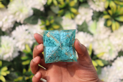 Orgonite Turquoise Stone | 70-75mm | Healing Metaphysical Spirit Healing Power Merkaba Star