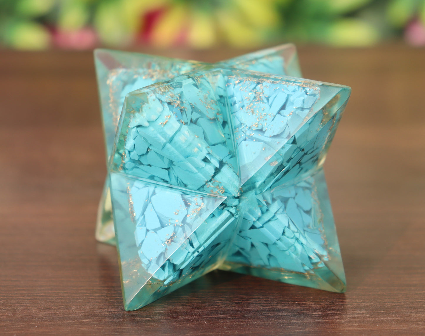 Orgonite Turquoise Stone | 70-75mm | Healing Metaphysical Spirit Healing Power Merkaba Star