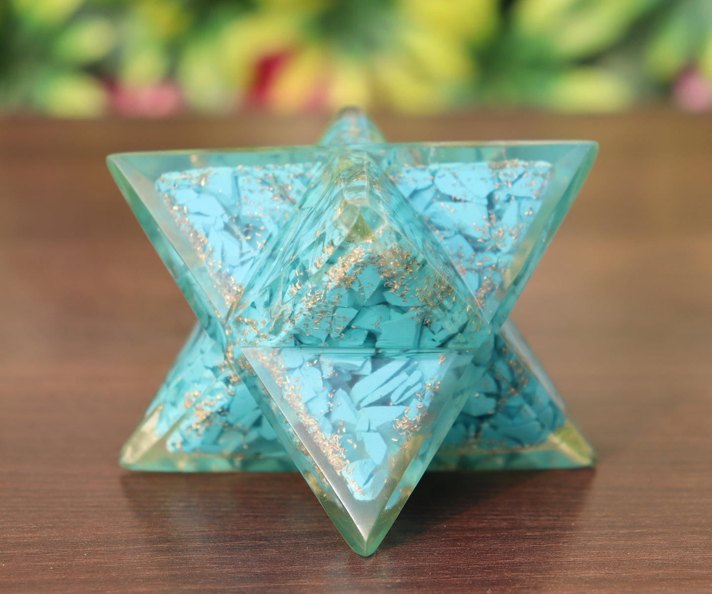 Orgonite Turquoise Stone | 70-75mm | Healing Metaphysical Spirit Healing Power Merkaba Star