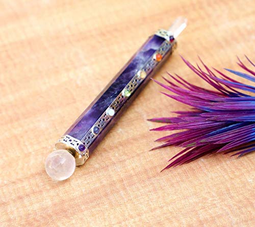 Chakra Wand/Amethyst Massage Gemstone Wand/Healing Chakra Crystals/Crystal Wand