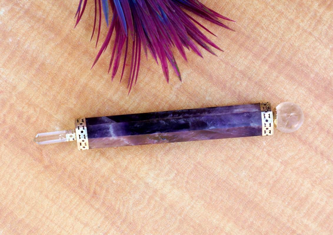 Chakra Wand/Amethyst Massage Gemstone Wand/Healing Chakra Crystals/Crystal Wand