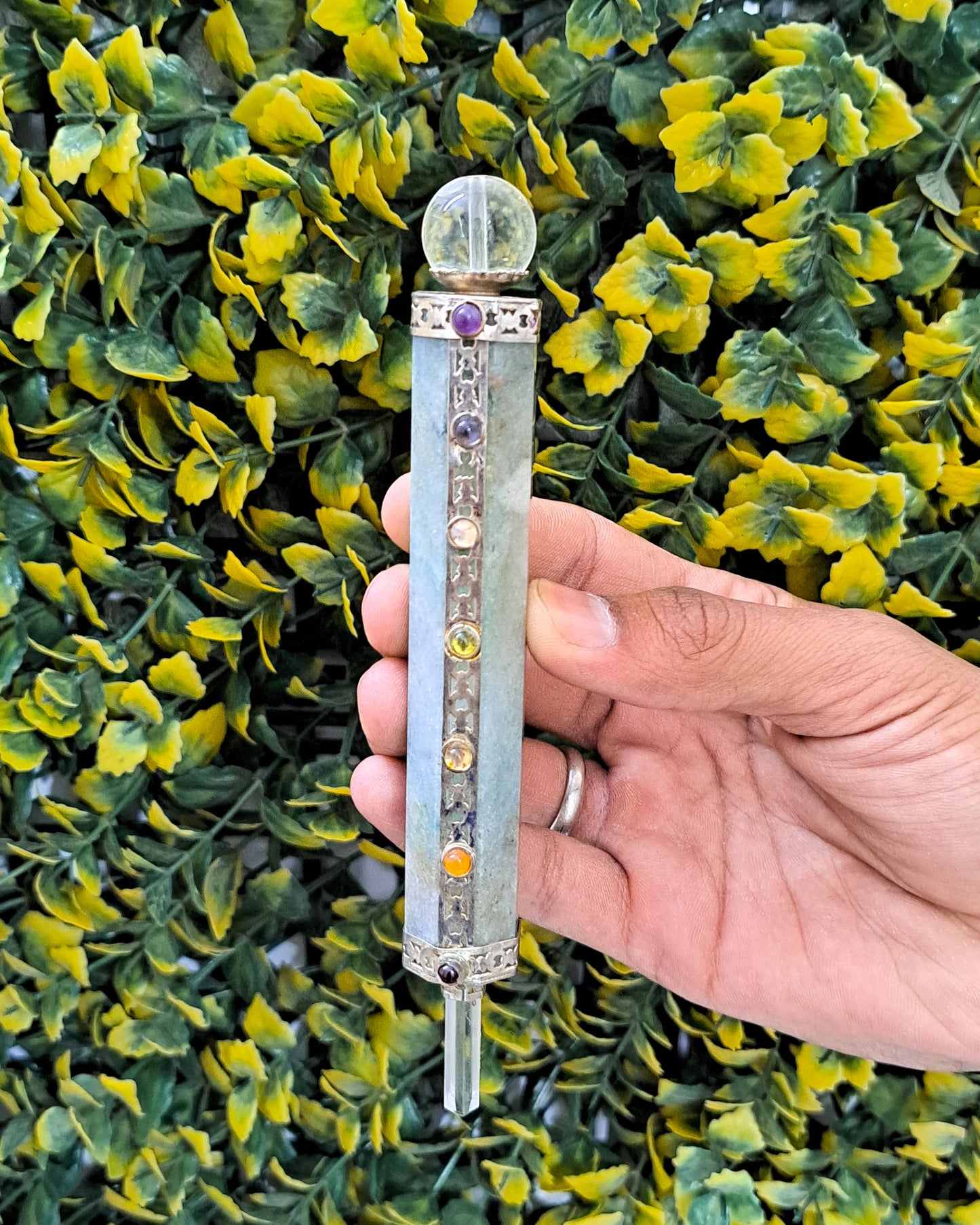 Seven Chakra Green Aventurine Massage Wand