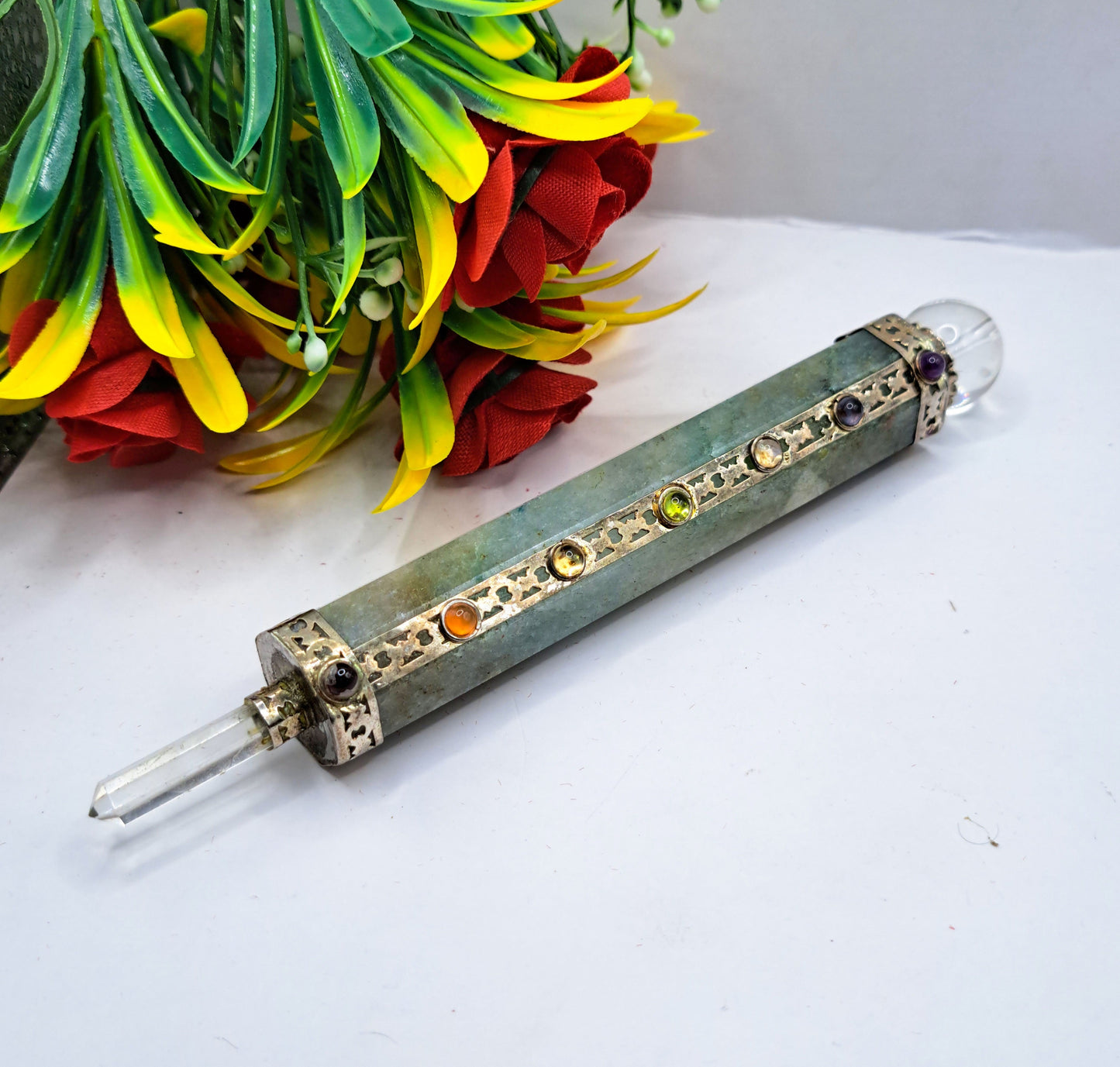 Seven Chakra Green Aventurine Massage Wand