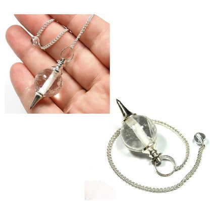 Clear Quartz Pendulum Dowser Crystal Pendulum Reiki Healing Crystal