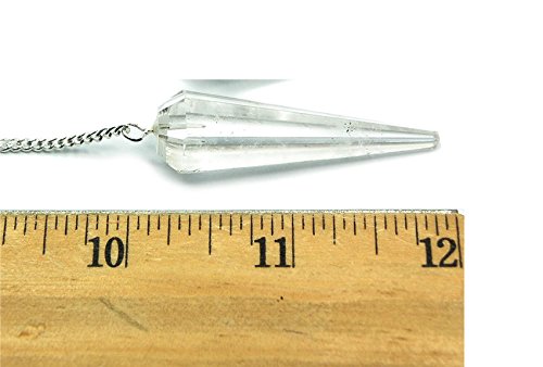 Crystal Quartz Faceted Cone Pendulum Healing Dowsing Crystal Pendulum, Spiritual Energy Tool, Clear Quartz Pendulum for Meditation Lovers