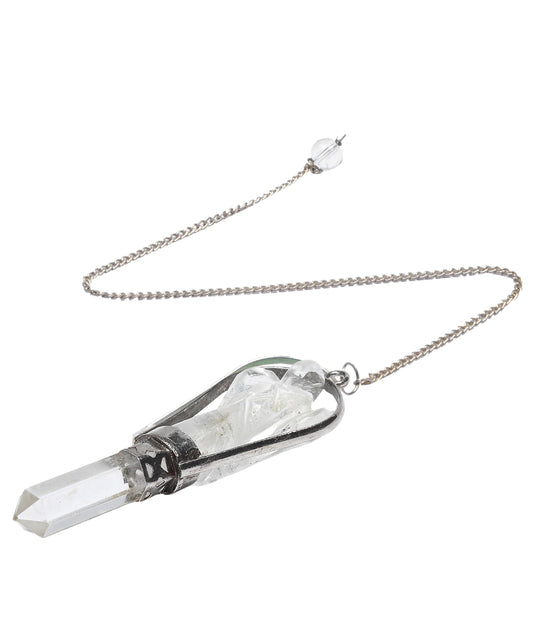 Crystal Quartz Angel Pendulum with Crystal Point