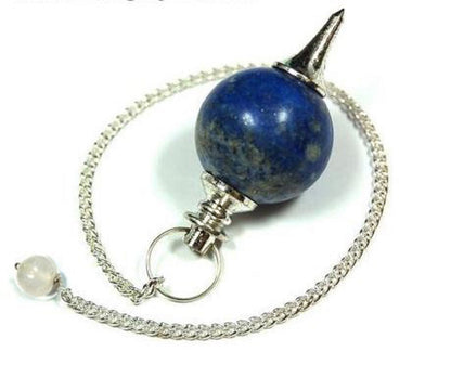 Lapis Lazuli Ball Shaped Stone Pendulum Dowser Crystal Pendulum Reiki Healing Crystal