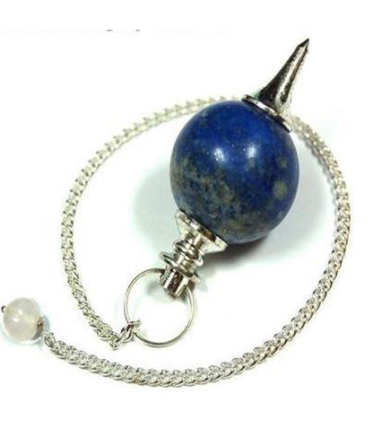 Lapis Lazuli Ball Shaped Stone Pendulum Dowser Crystal Pendulum Reiki Healing Crystal