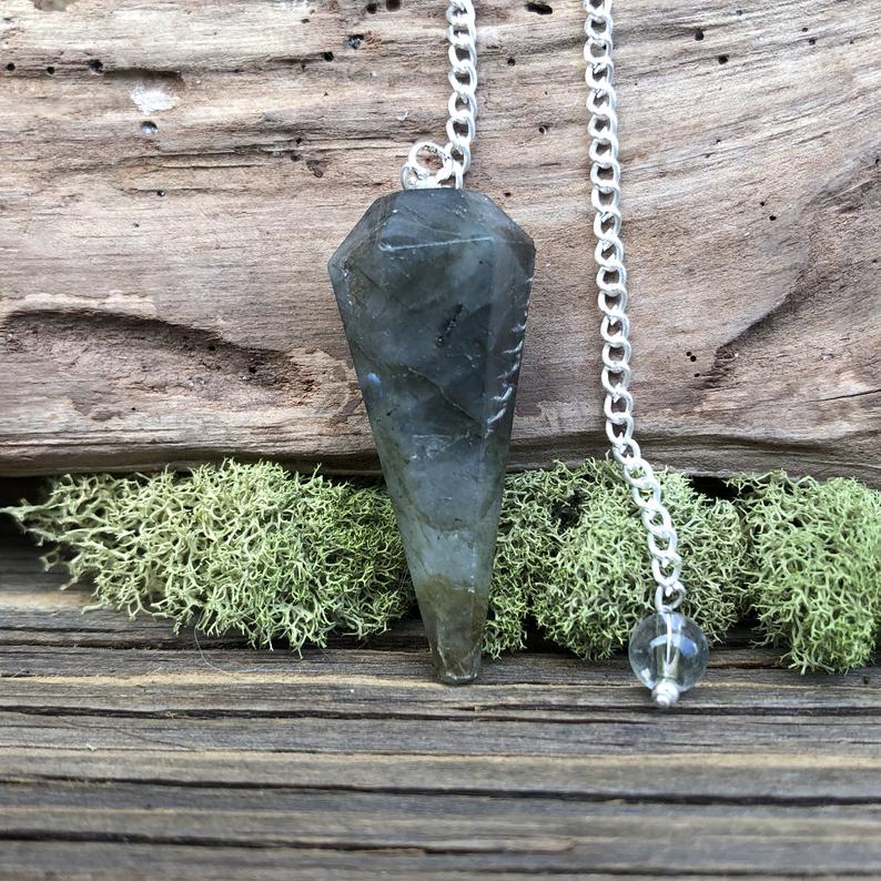 Labradorite Crystal Stone Pendulum Dowser Crystal Pendulum Reiki Healing Crystal