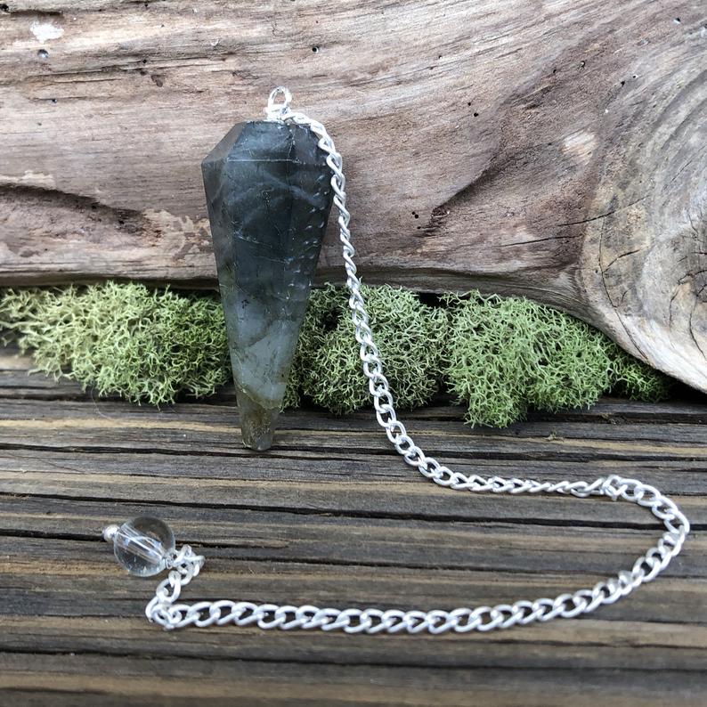 Labradorite Crystal Stone Pendulum Dowser Crystal Pendulum Reiki Healing Crystal