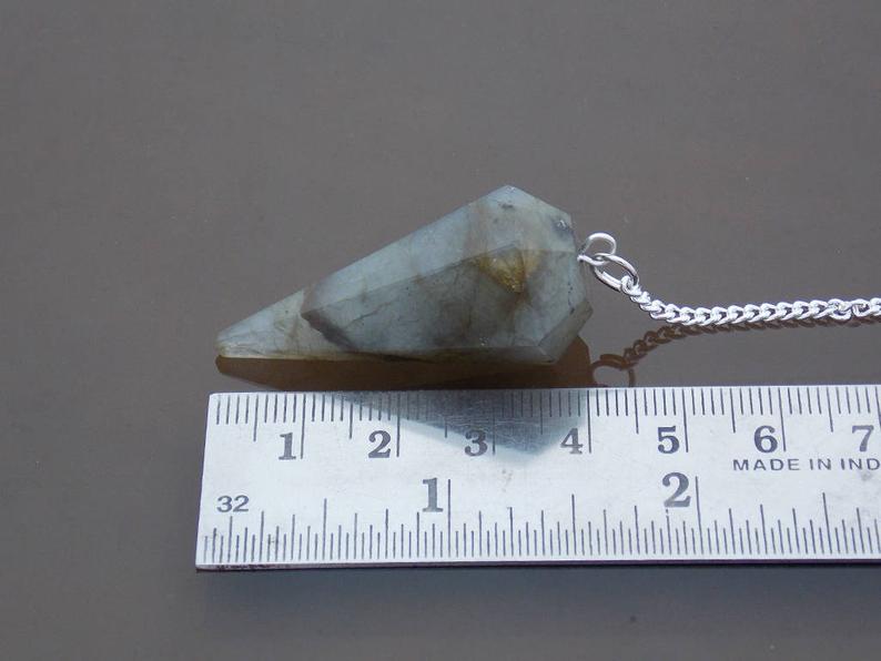 Labradorite Crystal Stone Pendulum Dowser Crystal Pendulum Reiki Healing Crystal