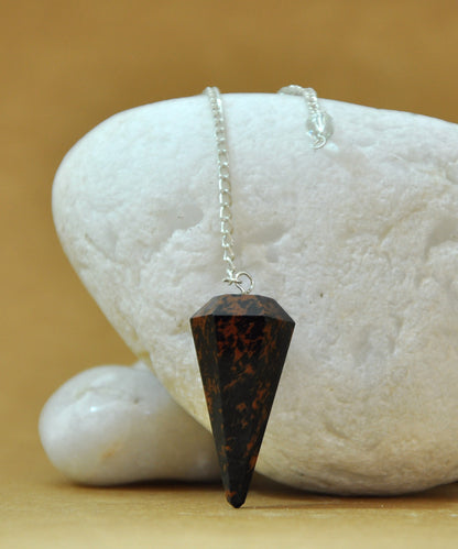 Mahogany Jasper Crystal Stone Pendulum Dowser Crystal Pendulum Reiki Healing Crystal